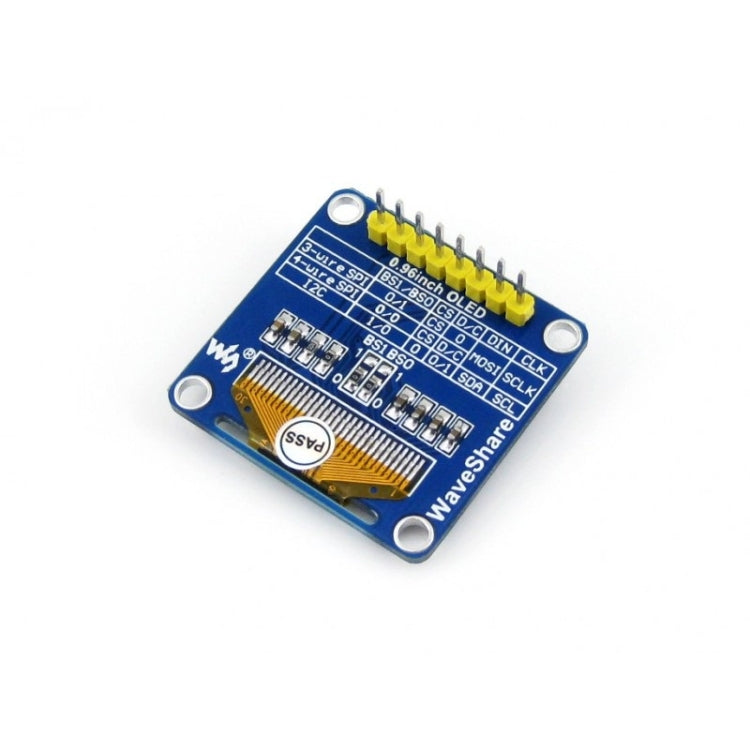 Waveshare 0,96 pollici 128*64 OLED (B), interfacce SPI/I2C, pinheader verticale dritto