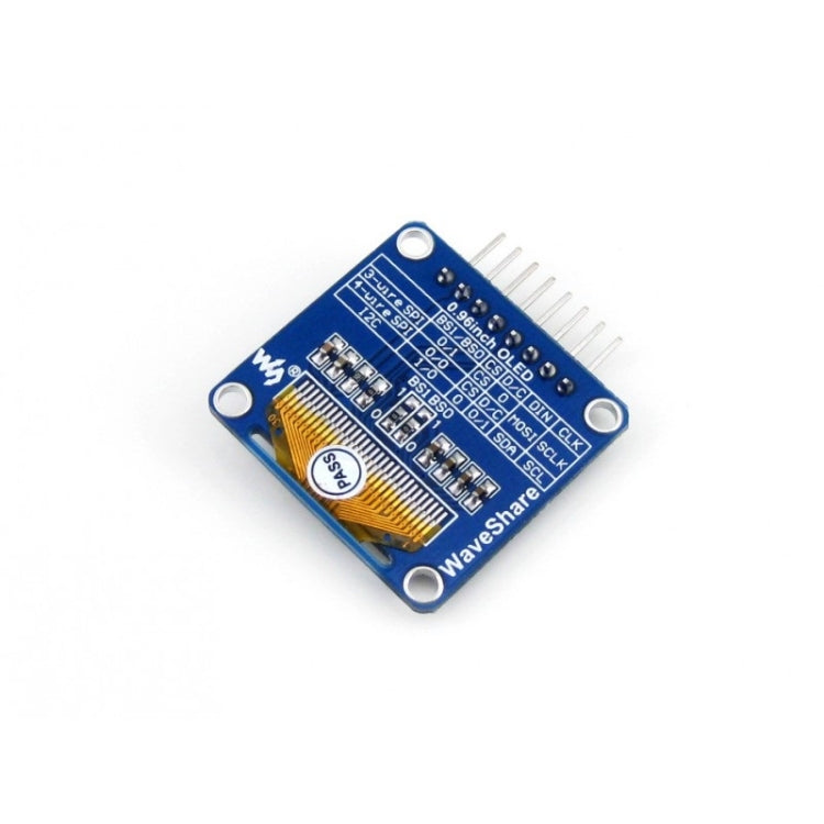 Waveshare 0,96 pollici 128*64 OLED (A), interfacce SPI/I2C, pinheader orizzontale angolato