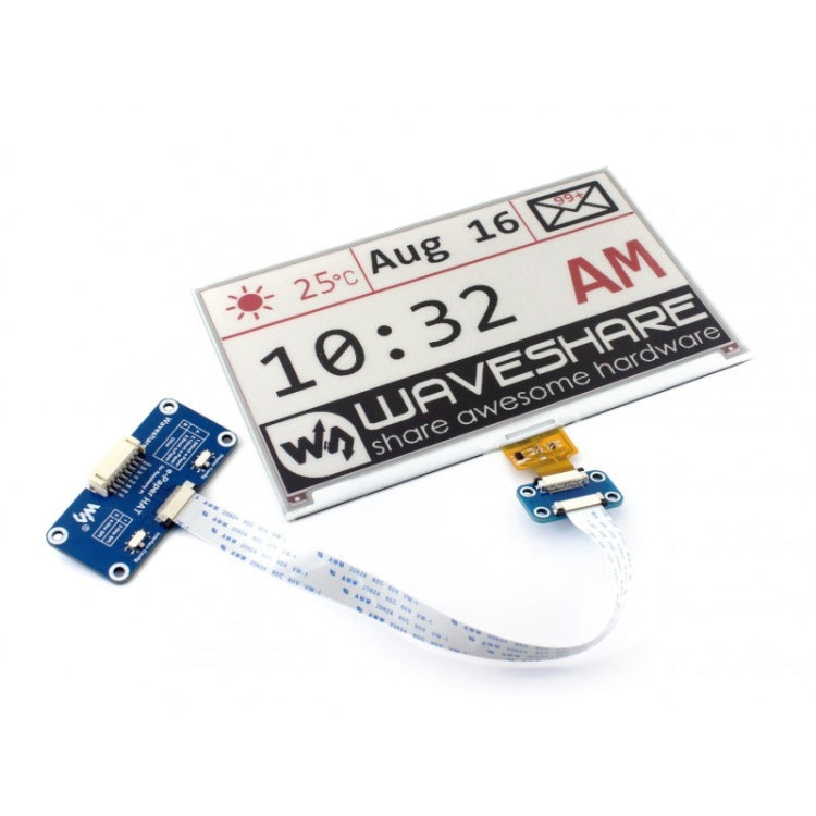 Waveshare 7,5 pollici 640x384 E-Ink Display HAT per Raspberry Pi, tre colori, interfaccia SPI