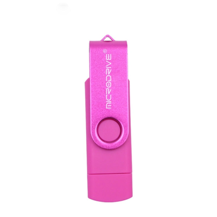 Computer portatile USB 2.0 MicroDrive da 32 GB Disco a U in metallo OTG rotante a doppio uso, 32GB