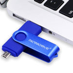 Computer portatile USB 2.0 MicroDrive da 32 GB Disco a U in metallo OTG rotante a doppio uso, 32GB