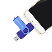 Computer portatile USB 2.0 MicroDrive da 32 GB Disco a U in metallo OTG rotante a doppio uso, 32GB