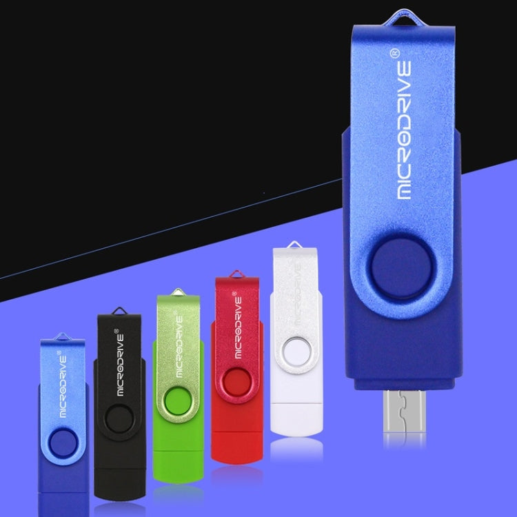 Computer portatile USB 2.0 MicroDrive da 32 GB Disco a U in metallo OTG rotante a doppio uso, 32GB