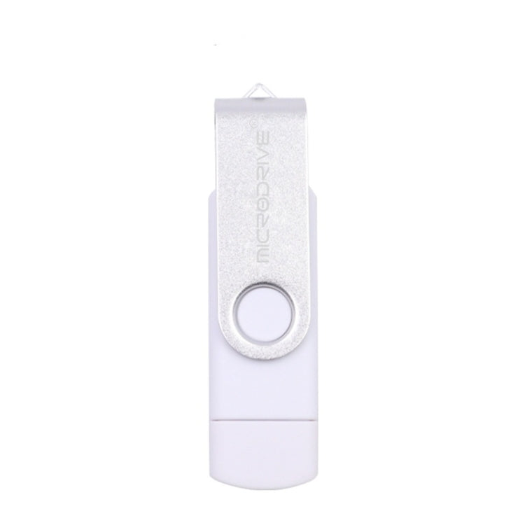 Computer portatile USB 2.0 MicroDrive da 32 GB Disco a U in metallo OTG rotante a doppio uso, 32GB