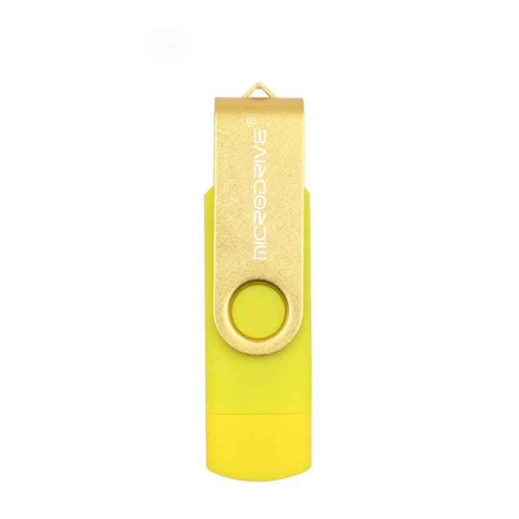 Computer portatile USB 2.0 MicroDrive da 32 GB Disco a U in metallo OTG rotante a doppio uso, 32GB
