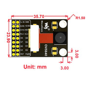 Scheda modulo videocamera Waveshare OV5640 (A), 5 megapixel (2592x1944), basata sul sensore di immagine OV5640