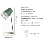 YWXLight Lampada da tavolo LED con paralume in metallo