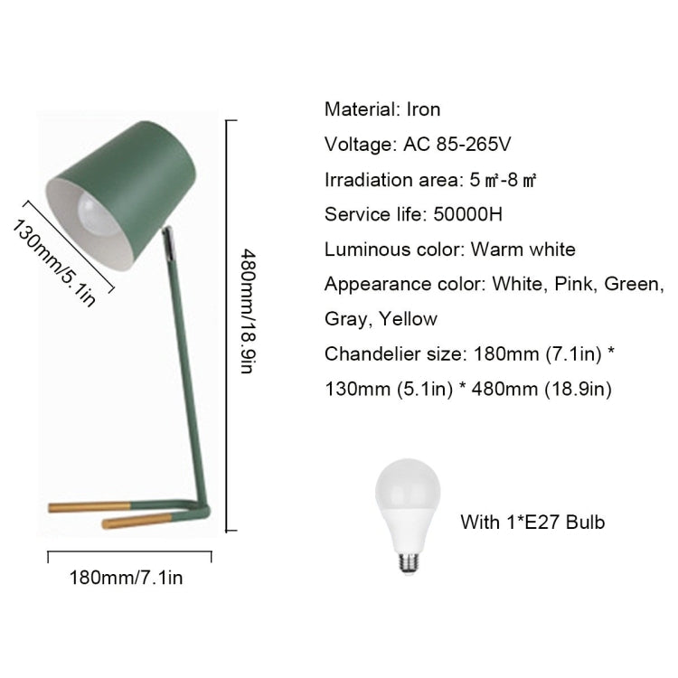 YWXLight Lampada da tavolo LED con paralume in metallo