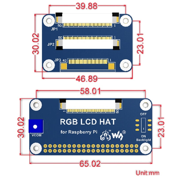 Display IPS Waveshare da 5,0 pollici 800x480 per Raspberry Pi, interfaccia DPI, No Touch, 5.0 inch No Touch