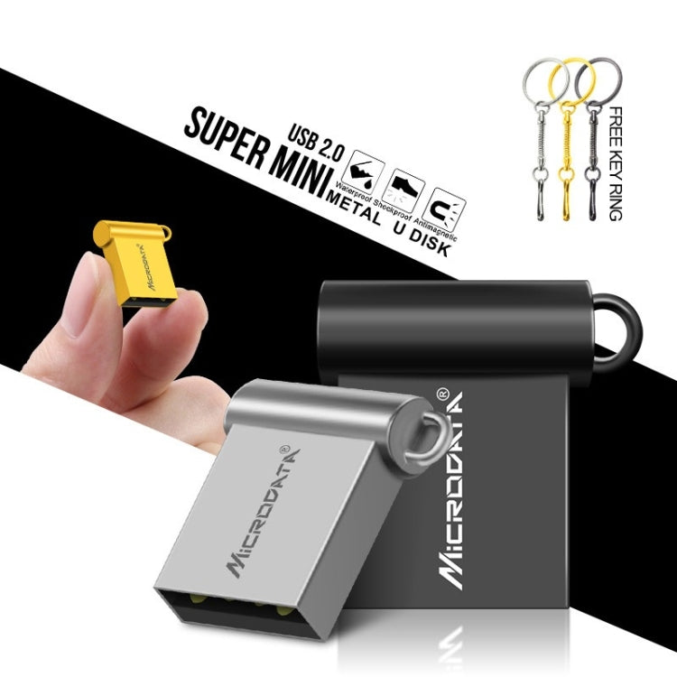 MiCRODATA 32GB USB 2.0 Computer Car Disco Mini U a due usi (grigio argento), 32GB