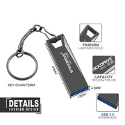 STICKDRIVE 64GB USB 3.0 Mini disco U in metallo ad alta velocità, 64GB