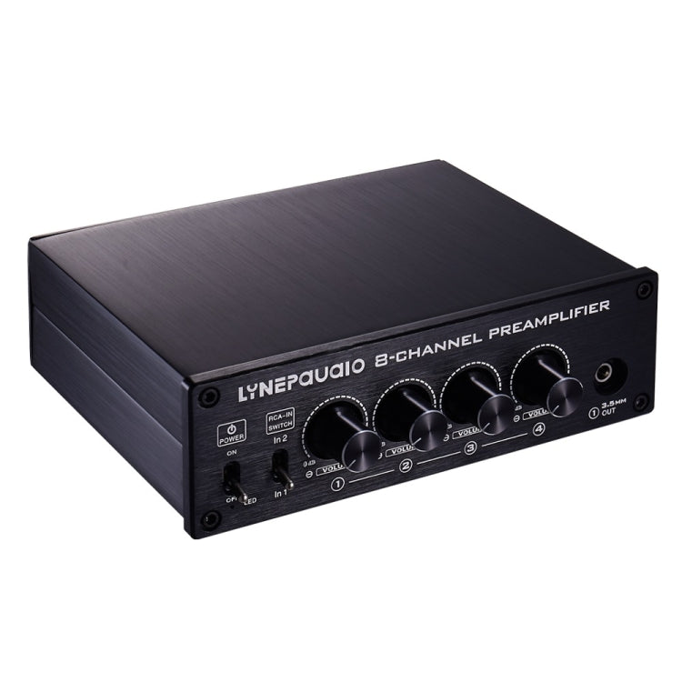 LINEPAUDIO B981 Pro 8-ch Preamplificatore Distributore di altoparlanti Switcher Comparatore di altoparlanti, Amplificatore di segnale con controllo del volume e funzione auricolare / monitor, B981