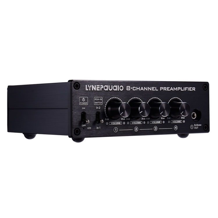 LINEPAUDIO B981 Pro 8-ch Preamplificatore Distributore di altoparlanti Switcher Comparatore di altoparlanti, Amplificatore di segnale con controllo del volume e funzione auricolare / monitor, B981