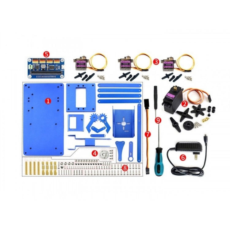 Kit braccio robot in metallo Waveshare 4-DOF per micro: bit, supporto Bluetooth, spina americana