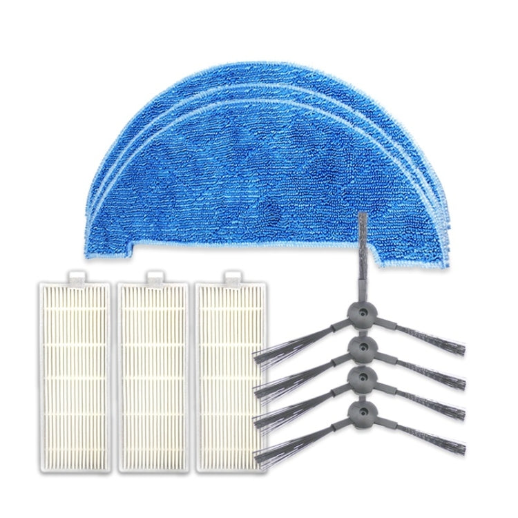XI295 2 paia spazzole laterali K614 + 3 pezzi K636 stracci + 3 pezzi filtri I207 per ILIFE A4