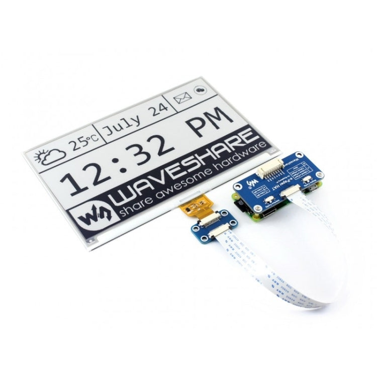 Waveshare CAPPELLO Display E-Ink da 7,5 pollici 800x400 Pixel per Raspberry Pi, 13504