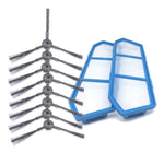 Set 4 paia spazzole laterali K614 e filtro I205 per ILIFE A4 A4S
