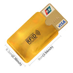 Custodia blocco RFID in alluminio per carte di credito 9x6,3 cm