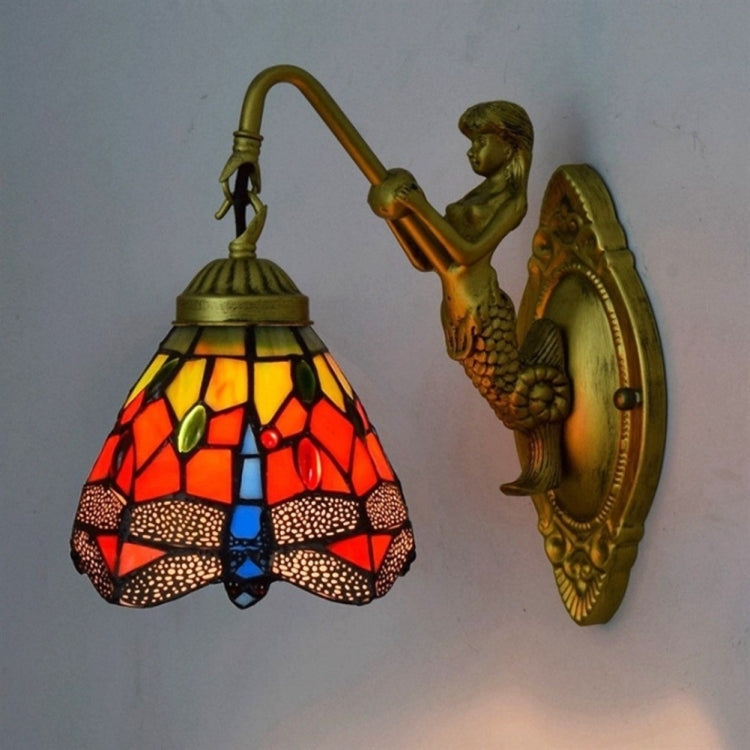 YWXLight Retro Stained Glass Soggiorno Sala da pranzo Camera da letto Bar Club Corridoio Lampada da parete