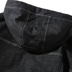 Giacca in denim da uomo con stampa di lettere casual con cappuccio, M, L, XL, XXL, XXXL, XXXXL