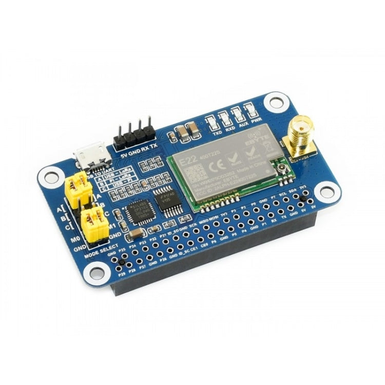 Waveshare LoRa HAT 433MHz Frequency Band for Raspberry Pi, Applicable for Europe/Asia/Africa, 433MHz