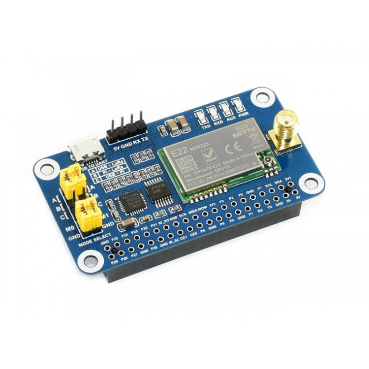 Waveshare SX1262 LoRa HAT Banda di frequenza 868 MHz per Raspberry Pi, applicabile per Europa / Asia / Africa, 868MHz