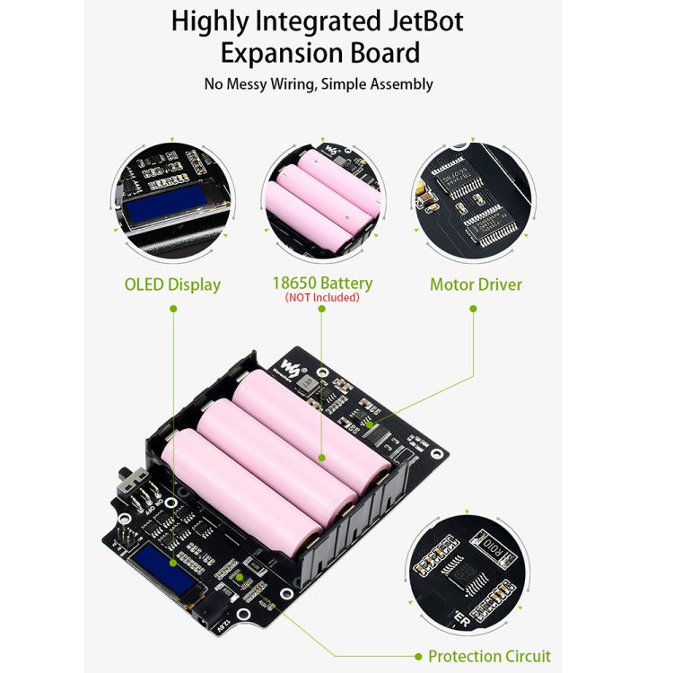 Accessori del kit Waveshare JetBot AI, componenti aggiuntivi per Jetson Nano per costruire JetBot, spina americana, Add-ons for Jetson Nano