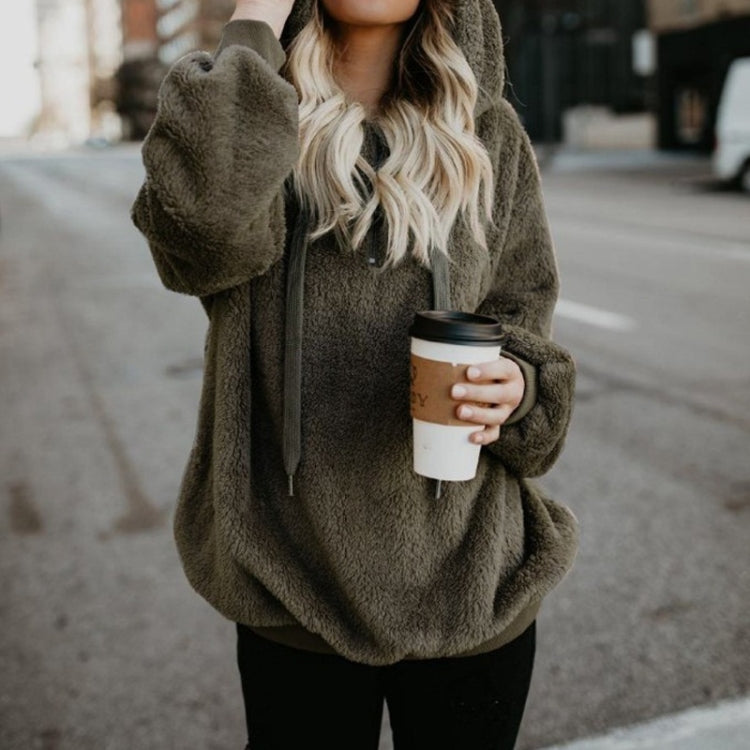 Cappotto maglione donna con cappuccio grigio scuro XXL