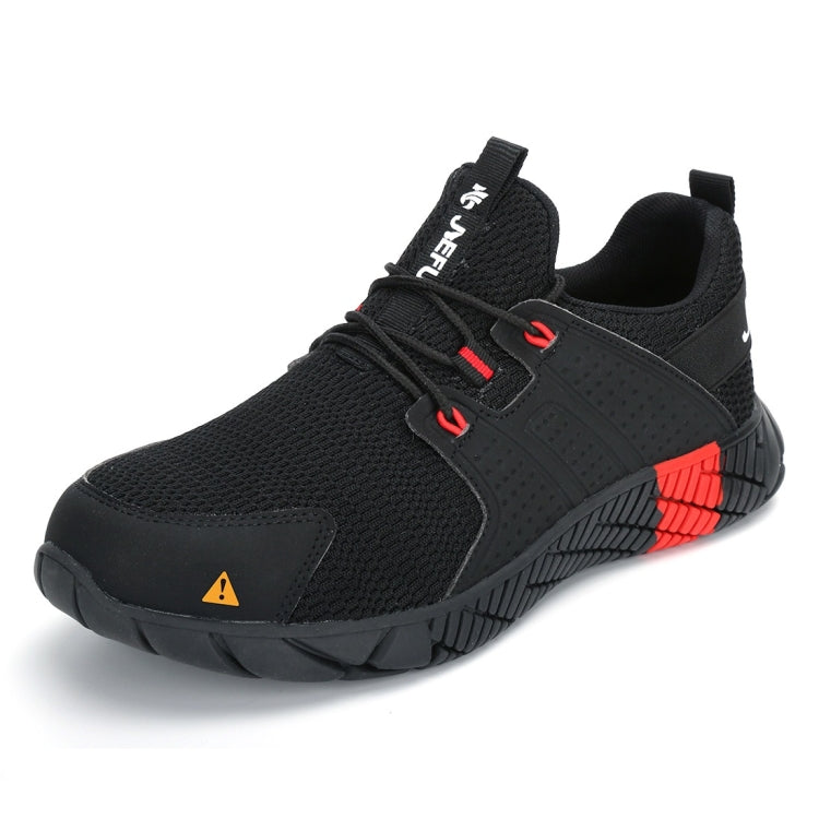 Jiefu Anti Smash E Stab Resistente Leggero Traspirante Anti Odore Tessuto Volante Scarpe di Sicurezza (Colore: Nero Taglia: 45), 36, 37, 38, 39, 40, 41, 42, 43, 44, 45, 46, 47, 48