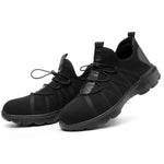 Jiefu Tessuto Volante Leggero E Traspirante Tutto Nero Anti Smashing E Anti Piercing Isolamento Elettrico Protezione Scarpe Di Sicurezza, 36, 37, 38, 39, 40, 41, 42, 43, 44, 45, 46, 47, 48