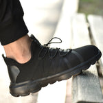 Jiefu Tessuto Volante Leggero E Traspirante Tutto Nero Anti Smashing E Anti Piercing Isolamento Elettrico Protezione Scarpe Di Sicurezza, 36, 37, 38, 39, 40, 41, 42, 43, 44, 45, 46, 47, 48