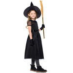 Costume da piccola strega di garza nera, costume da strega cosplay di Halloween, S, M, L