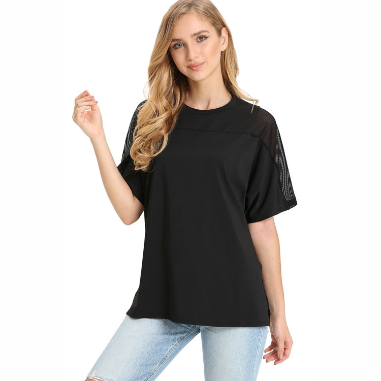 T-shirt a maniche corte casual ampia tinta unita, S, M, L