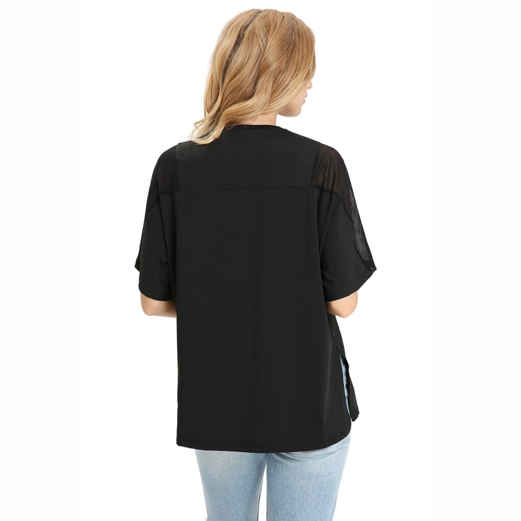 T-shirt a maniche corte casual ampia tinta unita, S, M, L