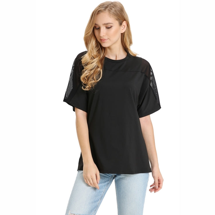 T-shirt a maniche corte casual ampia tinta unita, S, M, L