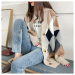 Cardigan in maglia allentata e pigra, Free Size