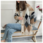 Cardigan in maglia allentata e pigra, Free Size