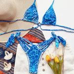 Costume da bagno bikini leopardato con spalline, S, M, L