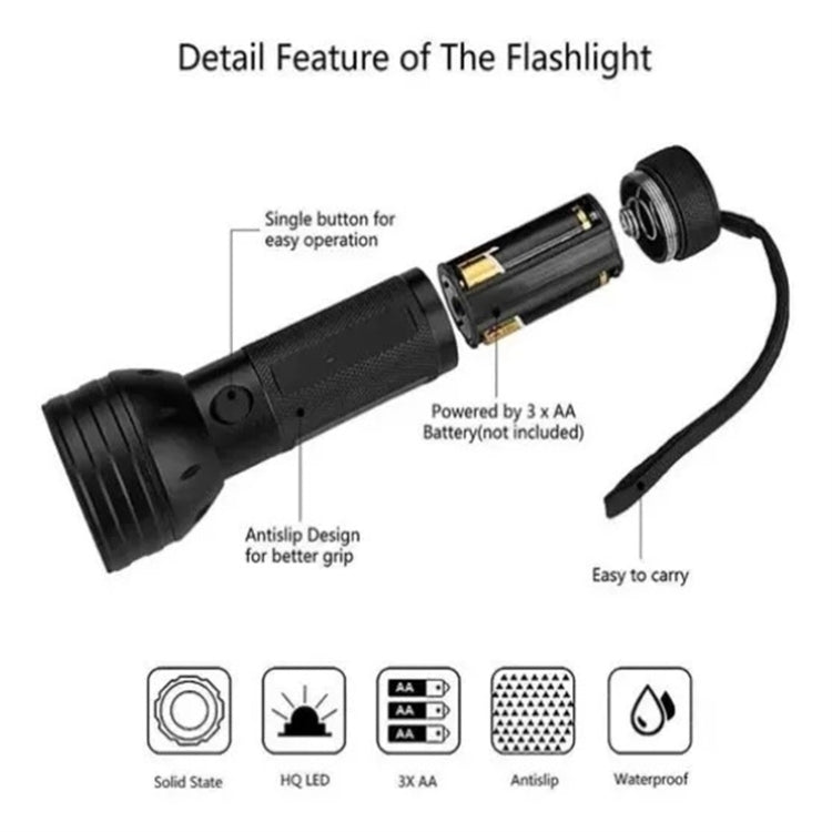 Torcia a LED UV YWXLight 51 LED 395nm, supporto per rilevare l'urina dell'animale domestico
