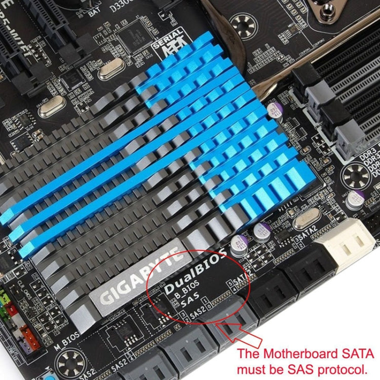 Adattatore professionale SFF-8482 da SAS a SATA 180 gradi per scheda madre, SAS to SATA