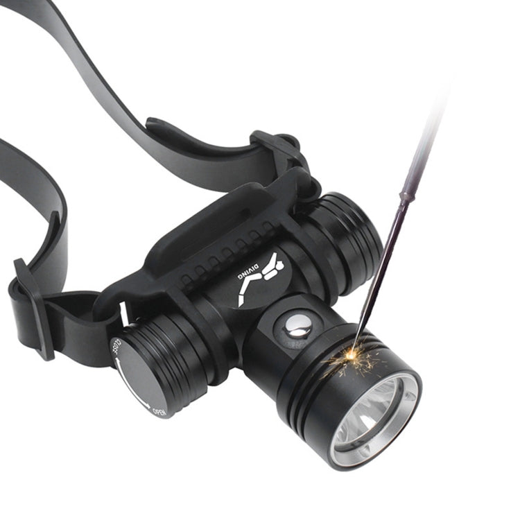 YWXLight 60m Fotografia subacquea Video Fill-up Faro Torcia subacquea con funzione di visualizzazione della batteria (Faro + Batteria + Caricabatterie)