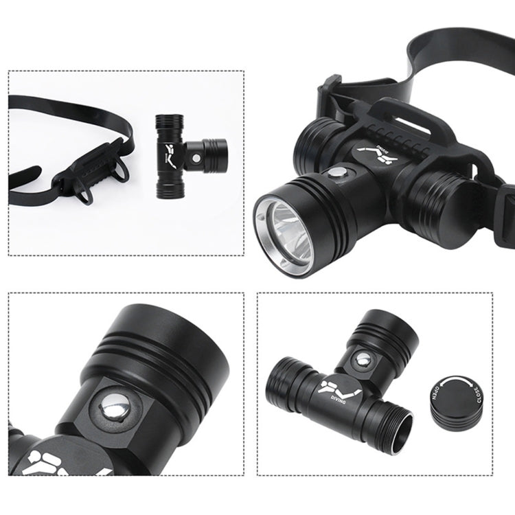 YWXLight 60m Fotografia subacquea Video Fill-up Faro Torcia subacquea con funzione di visualizzazione della batteria (Faro + Batteria + Caricabatterie)