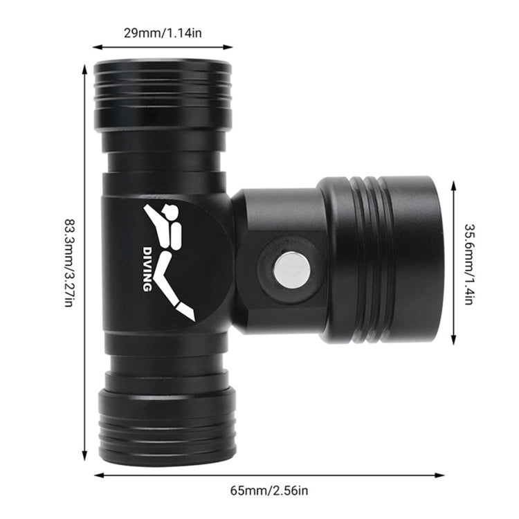 YWXLight 60m Fotografia subacquea Video Fill-up Faro Torcia subacquea con funzione di visualizzazione della batteria (Faro + Batteria + Caricabatterie)