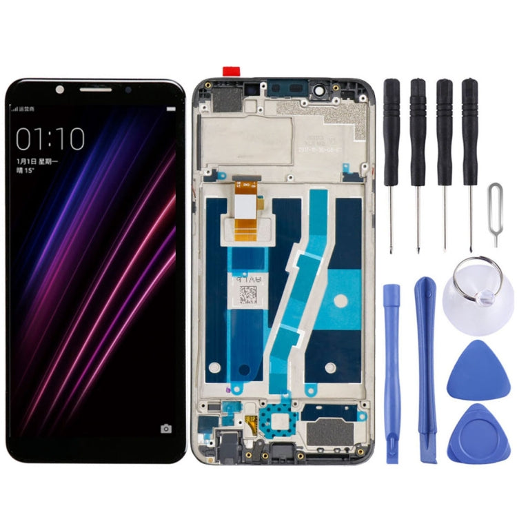 Schermo LCD e digitalizzatore assemblato completo per OPPO A1, con cornice, For OPPO A1