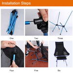 Sedia da campeggio pieghevole portatile da esterno Sedia da spiaggia da pesca leggera Schienale reclinabile in lega di alluminio aeronautica, Camping Chair(blue), Camping Chair(green), Camping Chair(orange), Camping Chair(red)