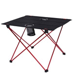 Tavolo da campeggio pieghevole leggero portatile da esterno Tavolo da barbecue da picnic in alluminio aeronautico in tessuto Oxford, Outdoor Barbecue Table(red)