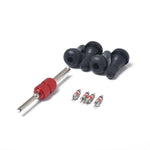 Stelo valvola corto in gomma nera a scatto (TR412) con chiave per nucleo valvola per fori tubeless da 11,5 mm da 0,453 pollici su pneumatici standard per veicoli, TR412