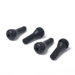 Stelo valvola corto in gomma nera a scatto (TR413) Confezione da 4 con chiave per nucleo valvola per fori per cerchioni Tubeless da 0,453 pollici 11,5 mm su pneumatici per veicoli standard, TR413
