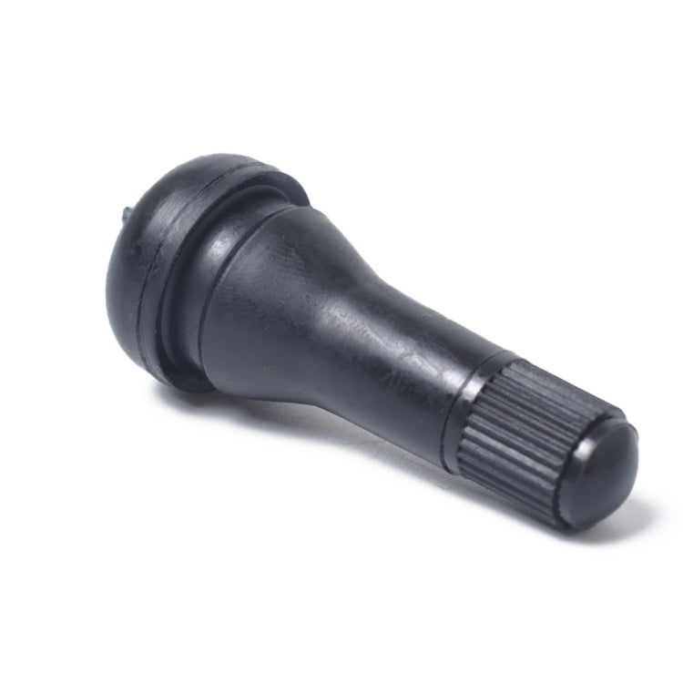 Stelo valvola corto in gomma nera a scatto (TR413) Confezione da 4 con chiave per nucleo valvola per fori per cerchioni Tubeless da 0,453 pollici 11,5 mm su pneumatici per veicoli standard, TR413
