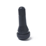 Stelo valvola corto in gomma nera a scatto (TR413) Confezione da 4 con chiave per nucleo valvola per fori per cerchioni Tubeless da 0,453 pollici 11,5 mm su pneumatici per veicoli standard, TR413
